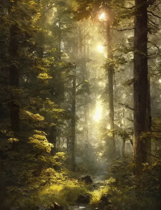 Prompt: most epic landscape, epic cinematic hyperrealism masterpiece. realistic poster with shaded lighting by craig mallismo, artgerm, jeremy lipkin and michael garmash, unreal engine, radiant light, detailed and complex environment, digital art, art station trends, environmental portrait, low angle, 3 5 mm, forest path, misty