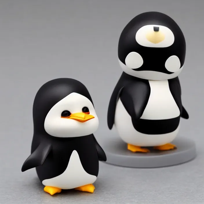 Image similar to a penguin, an anime nendoroid of a penguin, figurine, detailed product photo
