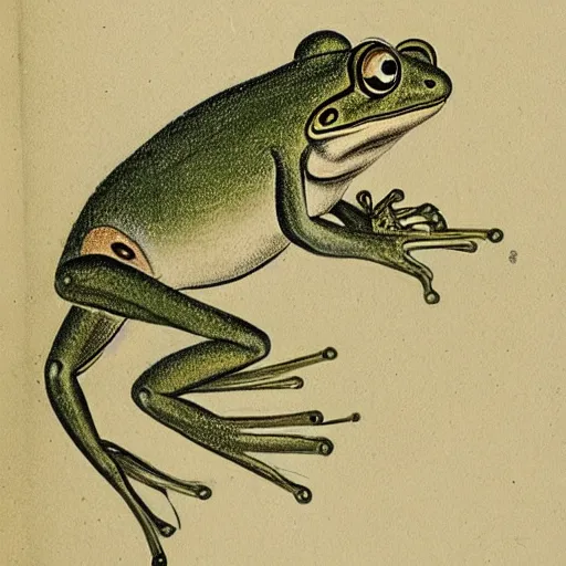 Image similar to drawing of a frog from 1 7 9 0 by ito jakuchu