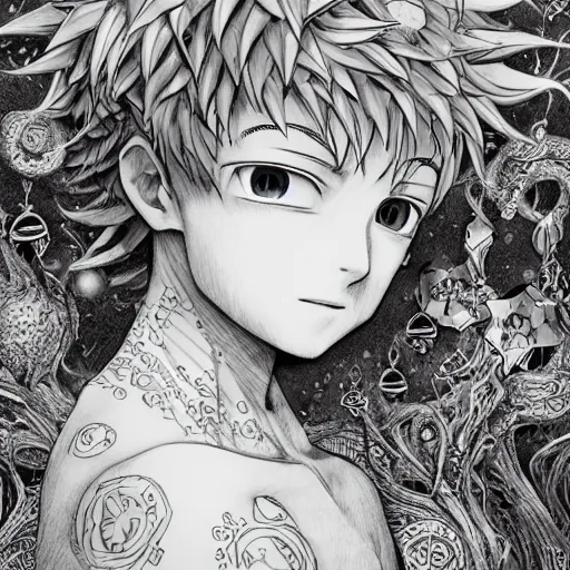 Prompt: killua zoldyck made of jewlery, an ultrafine detailed illustration by ( vania zouravliov ), rossdraws, irakli nadar, intricate linework, bright colors, final fantasy, behance contest winner, angular, unreal engine, global illumination, radiant light, detailed and intricate environment