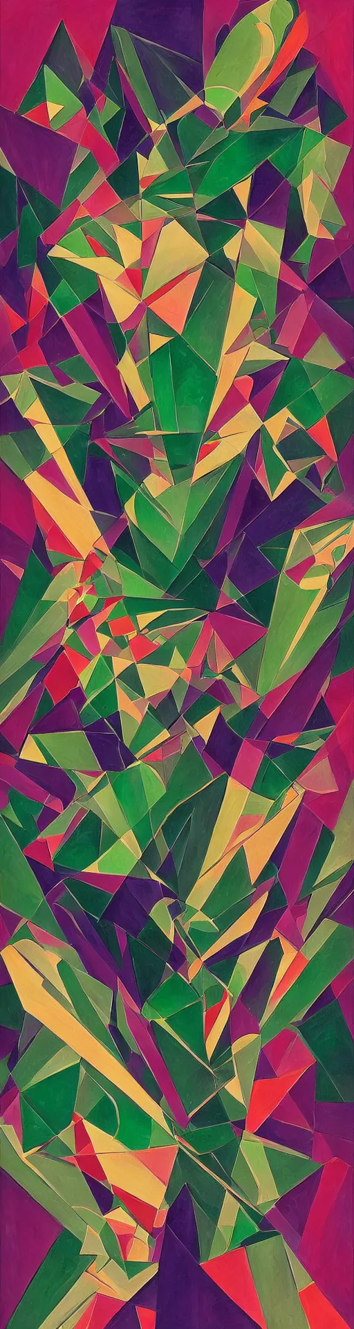 Image similar to an art deco painting of emeralds, by joseph stella, synthwave, behance contest winner, crystal cubism, digital illustration