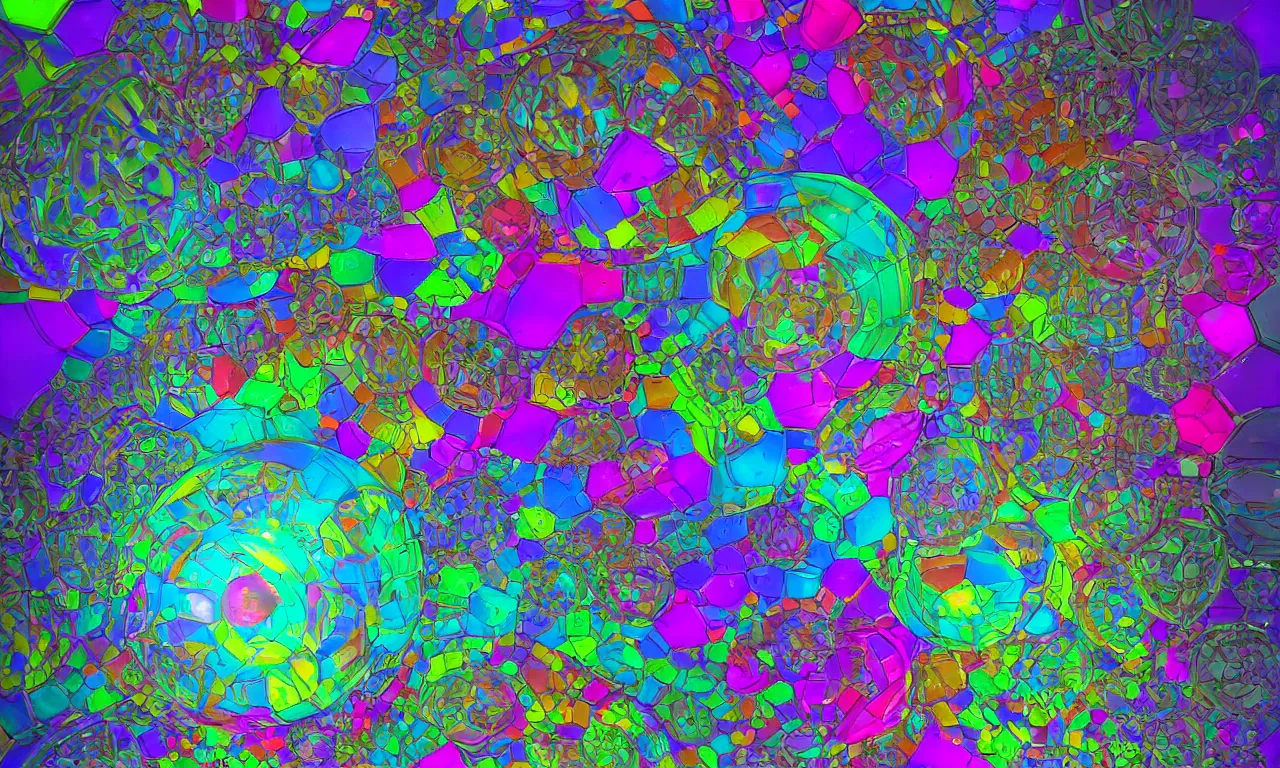 Image similar to reflexion cyberpunk voronoi engine laboratory 3 d volume kaleidoscope digital stylized concept substance liquid, by carl warner and jim woodring, trending on artstation : 1. 5, sweet joy harmony color scheme depth fog overlay multiply photoshop layer