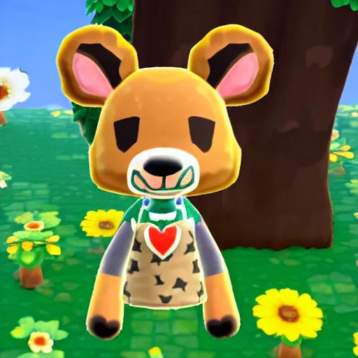 Image similar to kawaii african wild dog as an animal crossing character