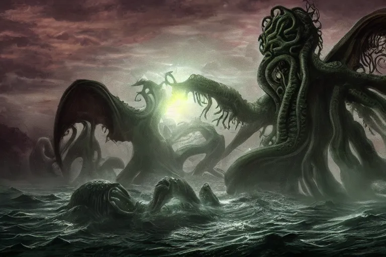 Image similar to highly detailed rise of cthulhu wallpaper