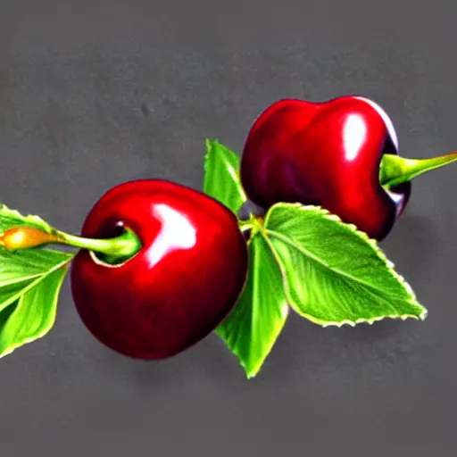 Prompt: artstation drawing render Few fresh cherries