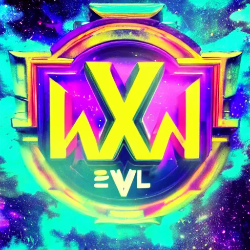 Image similar to a and w vaporwave logo, colorful, digital art, cosmic, 3 d high definition, trending on art station, photorealistic, high resolution, 8 k, octane, hyper detailed, insane details, intricate, elite, ornate, elegant trend, highly detailed and intricate, sharp focus, photography, unreal engine