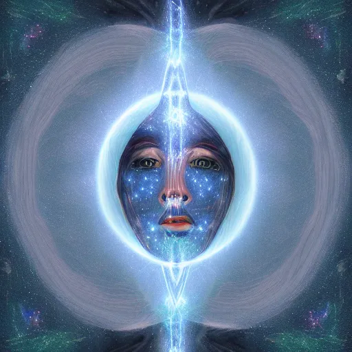 Prompt: the light of consciousness finally reaches the stars, digital art