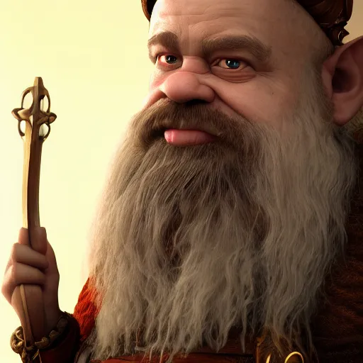 Image similar to realistic portrait of a dwarf cleric, high detail, 8 k, octane render, dark fantasy