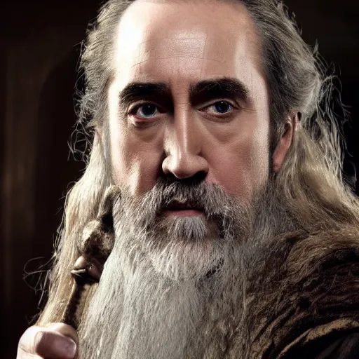 Prompt: drunk nicholas cage as gandalf, detailed, cinematic photo