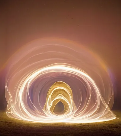 Image similar to lokah samastah sukhino bhavantu light painting art, iridescent, volumetric lighting, majestic light, ethereal, hyperrealistic, at night, epic, masterpiece, by reuben wu