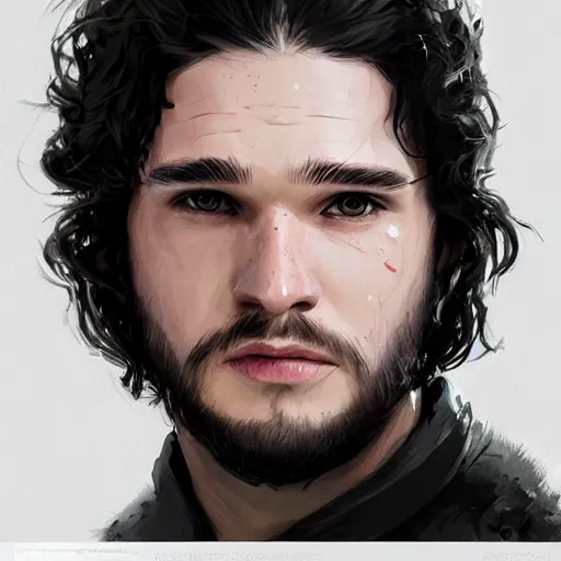 Image similar to portrait of jon snow with tiny beady eyes, a huge nose, and very wide mouth, by greg rutkowski, old, attractive, highly detailed portrait, scifi, digital painting, artstation, concept art, smooth, sharp foccus ilustration, artstation hq ”