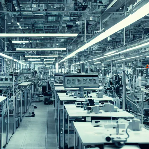 Prompt: photograph of a robot factory, 4K