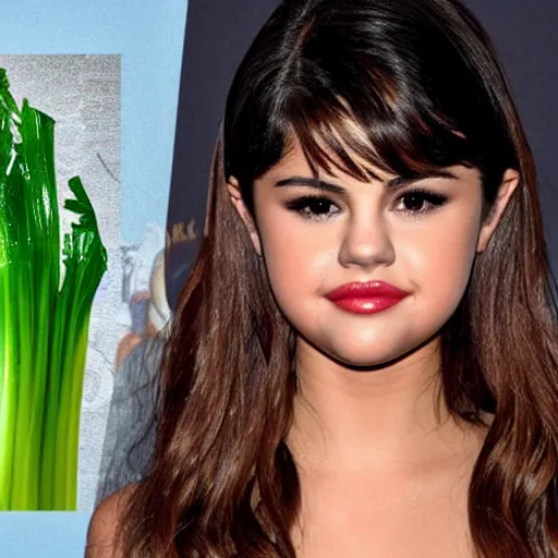 Prompt: selena gomez as celery mutant