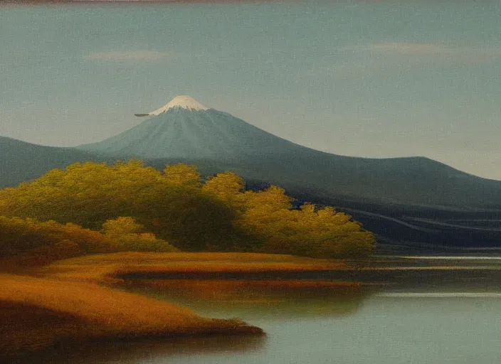 Image similar to hokkaido, japan in the style of hudson river school of art, oil on canvas