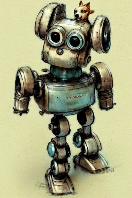 Image similar to (((((1950s retro robot dog . muted colors.))))) by Jean-Baptiste Monge !!!!!!!!!!!!!!!!!!!!!!!!!!!