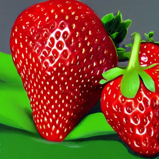 Prompt: strawberry in trial, hyperreal