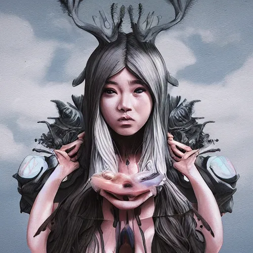 Image similar to old creature, artgerm, rutkowski, tooth wu, beeple, and intricate