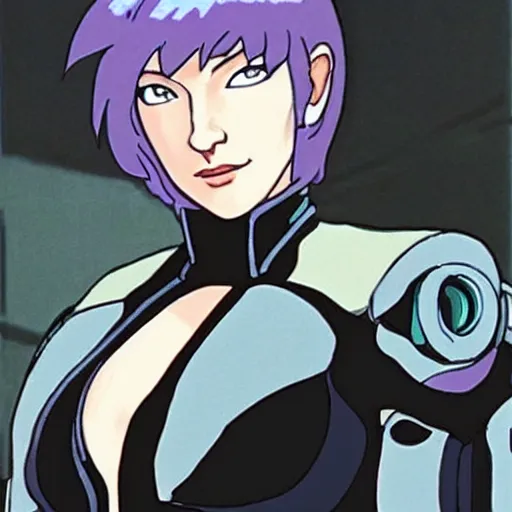 Prompt: cate blanchett as major kusanagi from ghost in the shell,anime,manga