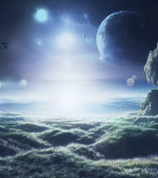 Image similar to space dream, illustration, rim light, top light, perfectly shaded, spring time, slight overcast lighting, hyper realistic cinematic art 4 k great view high quality