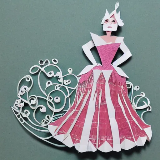 Image similar to cut paper sculpture of cinderella