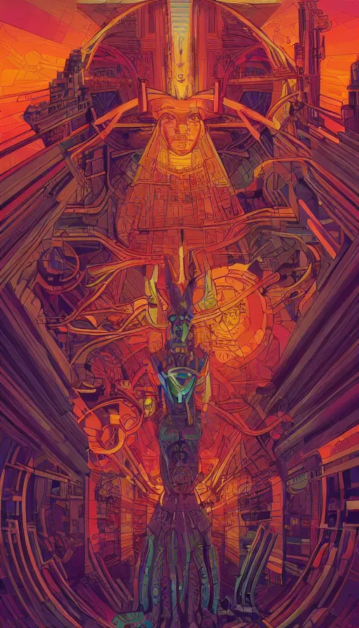 Image similar to Anubis, futurism, da vinci, Dan Mumford, Josan Gonzalez