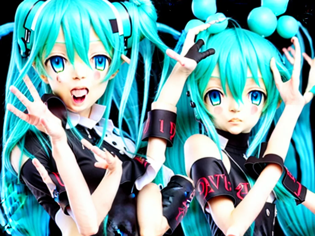 Image similar to vocaloid singer hatsune miku as the devil