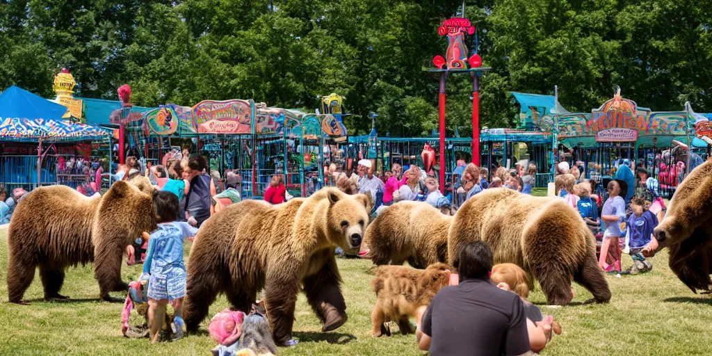 Image similar to fair rides petting zoo grizzly focus photography