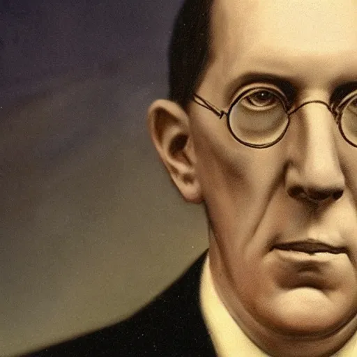 Prompt: howard philips lovecraft as a president of the united states, potrait, hyper realistic, award winning