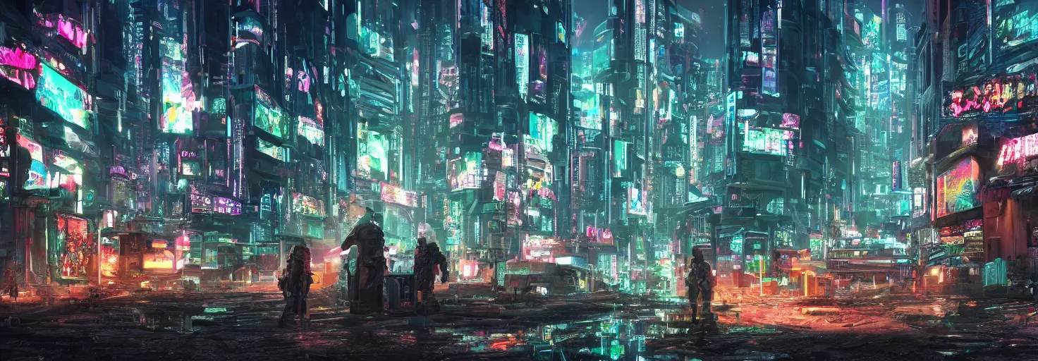 Prompt: photo of a cyberpunk landscape with many big chungus