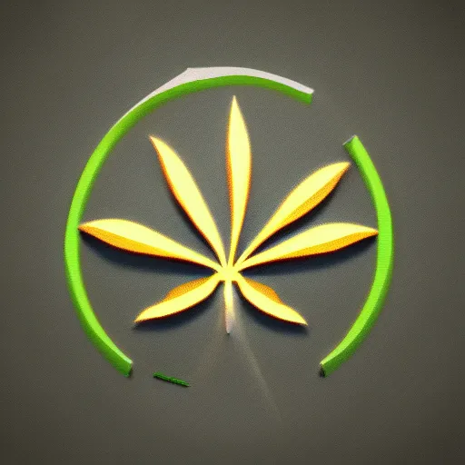 Prompt: game concept art of a cannabis symbolism, logo, cgsociety, artstation