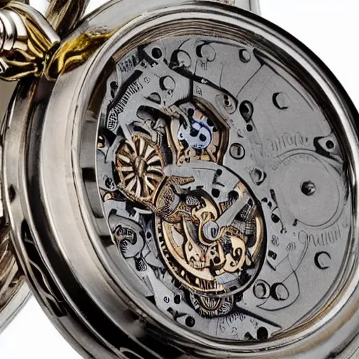 Image similar to cu thousands of tiny interlocking wheels and pinions make for the most elaborate pocket mechanical pocket watch mechanism ever invented, hyperreal - h 6 4 0