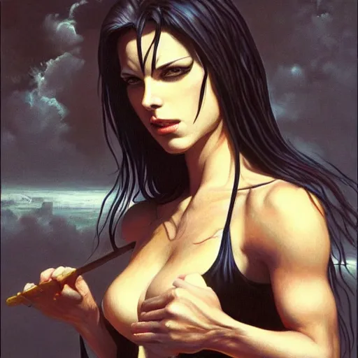 Prompt: an amazing masterpiece of art by gerald brom 🐐 🔥 tifa