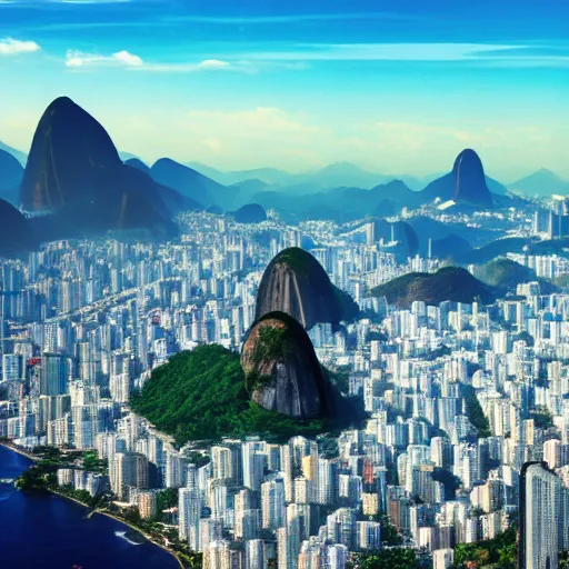 Image similar to rio de janeiro in the future. futuristic image. technology. 8 k. high quality.
