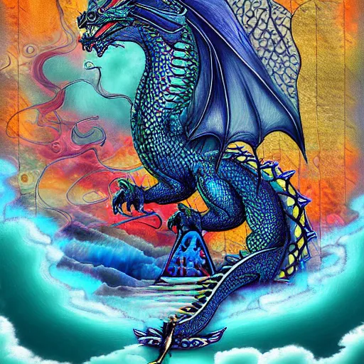 Image similar to surrealism dragon goddess fuji digitalart pixelart colorway receptor