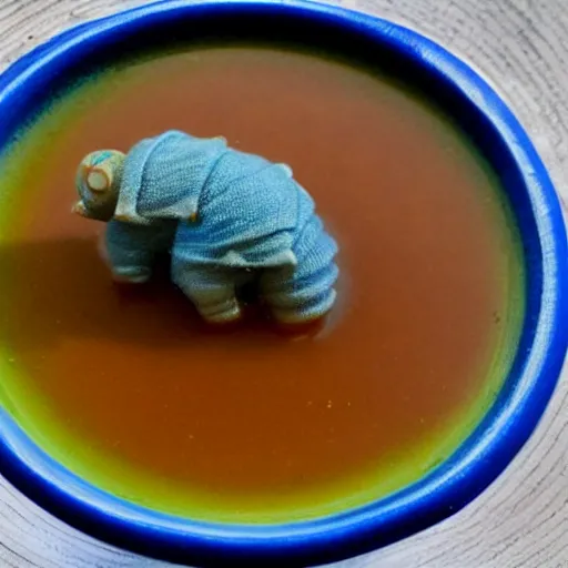 Prompt: A tardigrade in my soup