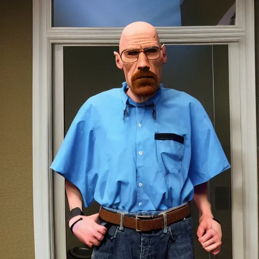 Prompt: Jerma985 cosplaying as Walter White