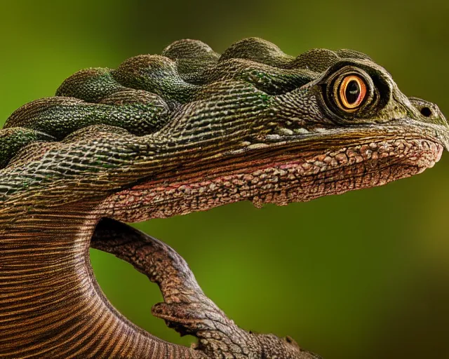 Image similar to langford's basilisk, art by national geographic, telephoto, nature photography