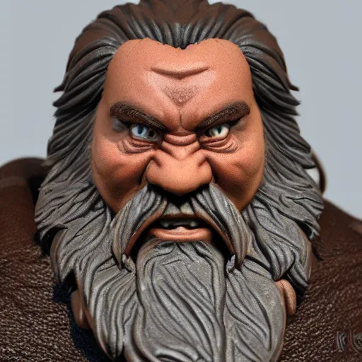 Image similar to high quality clay sculpt of a fantasy warrior dwarf with high detail, 4k