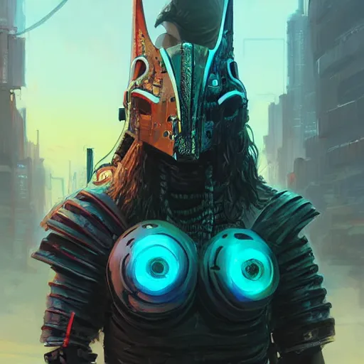 Image similar to cyberpunk viking helmet mask warrior goddess robot ninja fantasy, art gta 5 cover, official fanart behance hd artstation by jesper ejsing, by rhads, makoto shinkai and lois van baarle, ilya kuvshinov, ossdraws