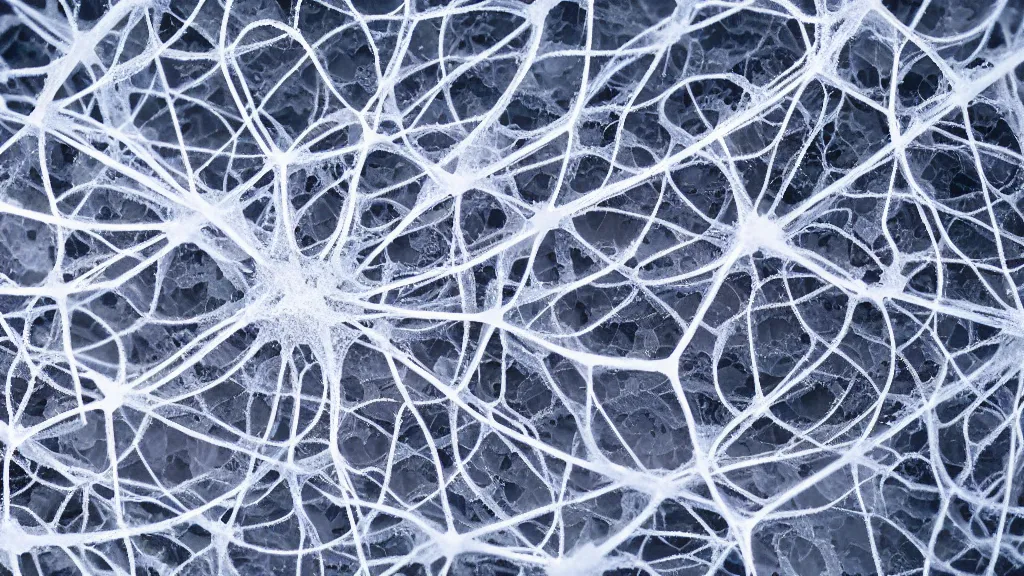 Image similar to neurons network made of salt crystals, macro photography, scientific,