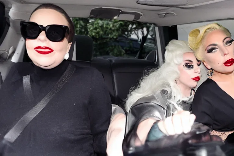 Image similar to lady gaga and judy garland carpool karaoke