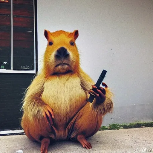 capybara dressed as an american rapper smoking a | Stable Diffusion ...