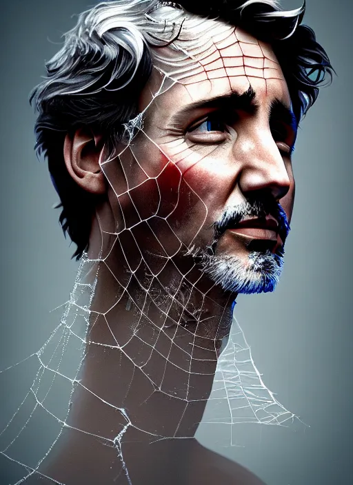 Prompt: a profile portrait of justin trudeau with translucent skin, visible cranial cavity with cobwebs, dust and rats, beautiful detailed intricate insanely detailed octane render, 8 k artistic photography, photorealistic, chiaroscuro, by david cronenberg, raphael, caravaggio