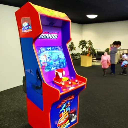 Prompt: a sega genesis shaped arcade