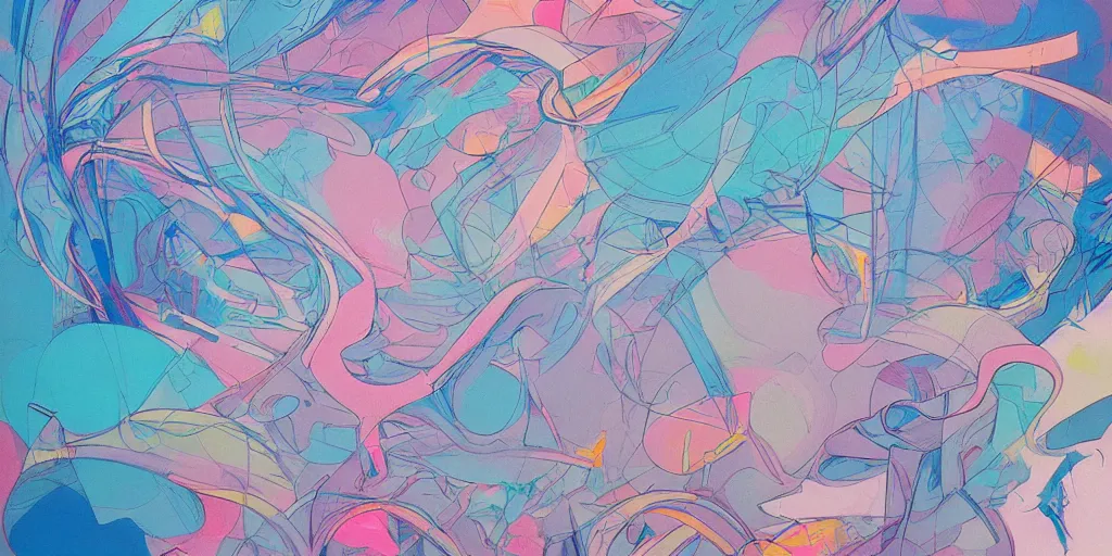 Prompt: an abstract rendering of abstraction pastel colors by James Jean, trending on artstation