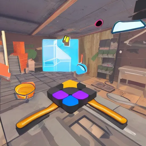 Image similar to vr game slice objects with an axe