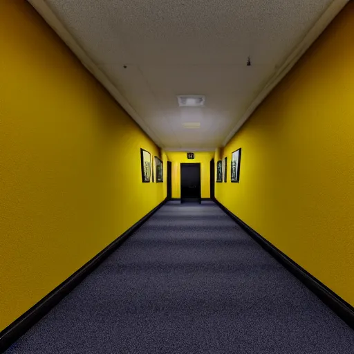 the backrooms, walls with a monochromatic tone of Stable Diffusion