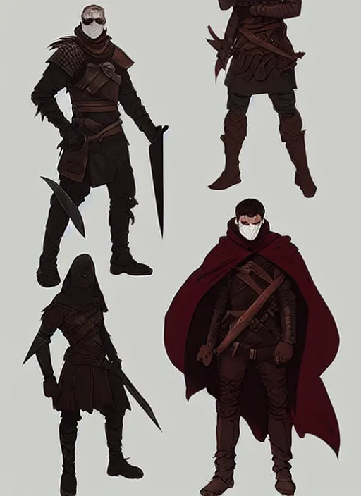 Image similar to concept art of a male rogue, red eyes, covered face, game of thrones character design by laurie greasley and sherree valentine daines concept art, matte, sharp focus, illustration, hearthstone, art by artgerm and greg rutkowski and alphonse mucha