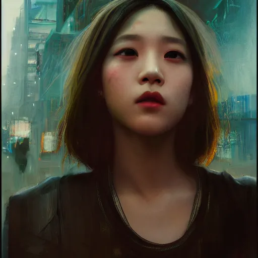 Image similar to jisoo of blackpink, hyperrealistic portrait, bladerunner street, art of elysium by jeremy mann and alphonse mucha, fantasy art, photo realistic, dynamic lighting, artstation, poster, volumetric lighting, very detailed face, 8 k, award winning