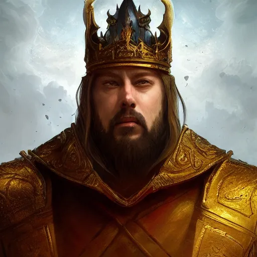 Image similar to portrait of John TotalBiscuit Bain as the god king emperor, realistic character concept, high fantasy, light atmosphere, golden ratio, cinematic lighting, hyperdetailed, high resolution, insanely detailed and intricate, artstation, Marc Simonetti, Greg Rutkowski